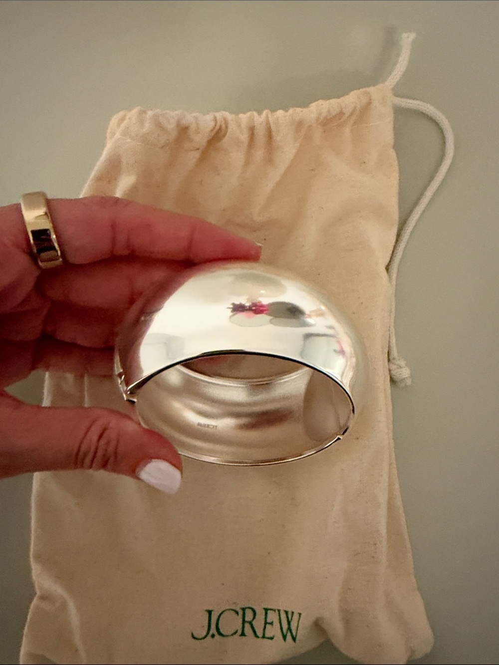 J. Crew Silver Dome Clutch Bracelet